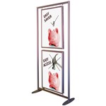 Snap frame (2x A1) suspended in aluminium stand
